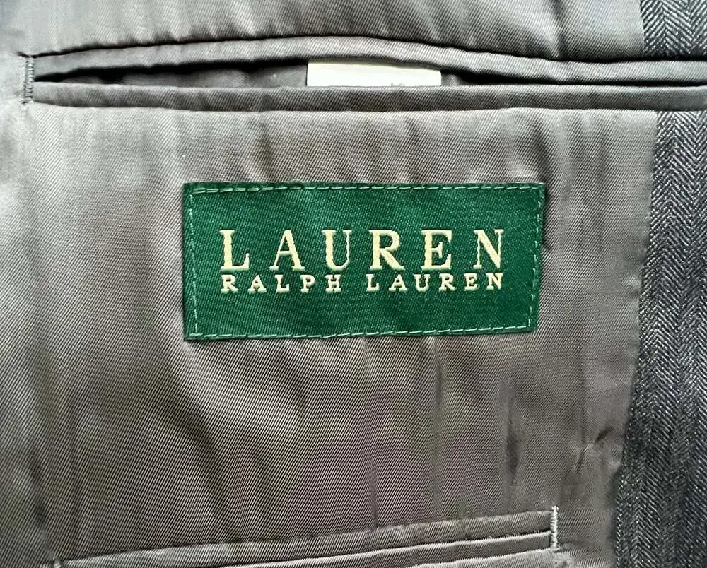 Lauren Ralph Lauren Men's Gray Two-Button Blazer Wool Jacket Size 42R